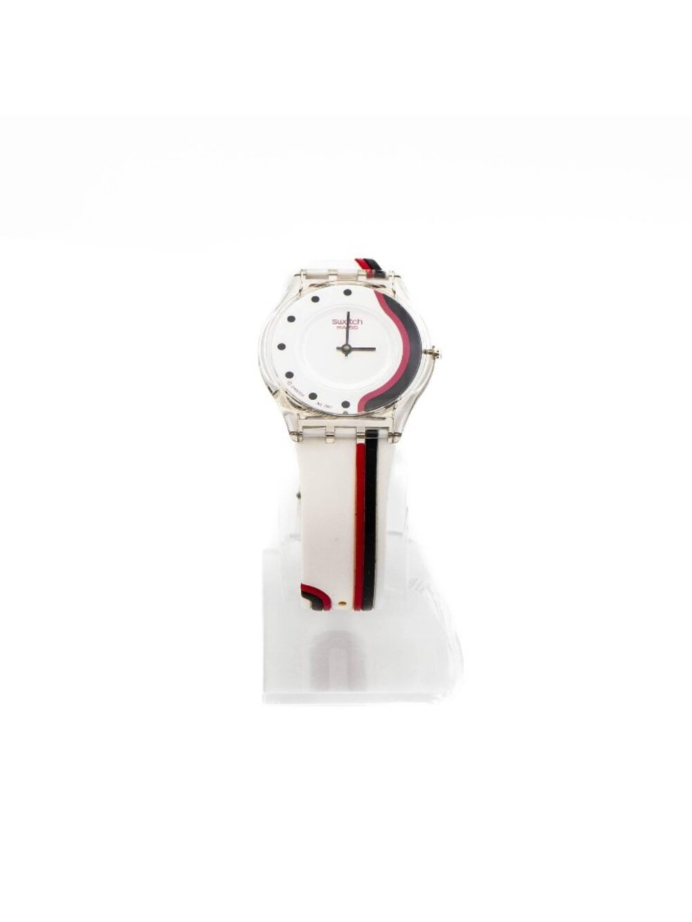 Rare 2008 Swatch Skin Sensual Street SFK307 White Red Black Silicone Watch